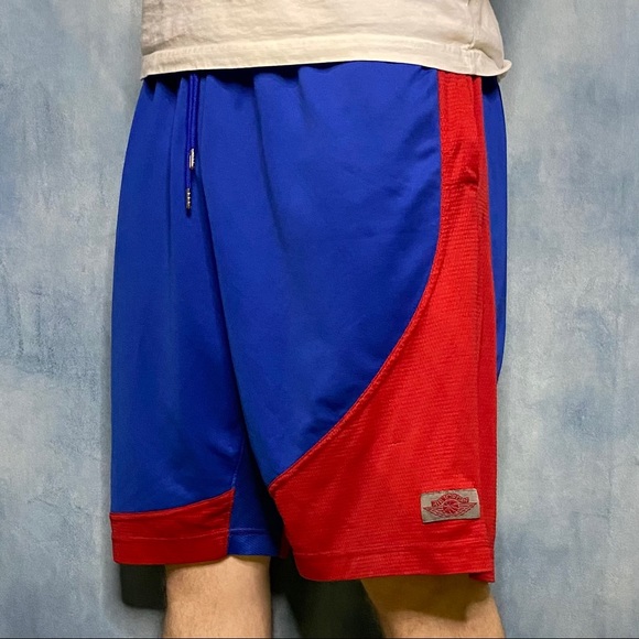 blue and red jordan shorts